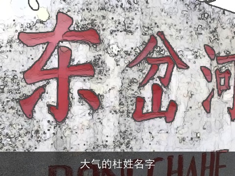 大气的杜姓名字