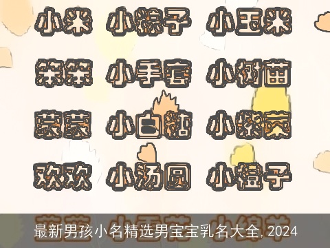 最新男孩小名精选男宝宝乳名大全,2024