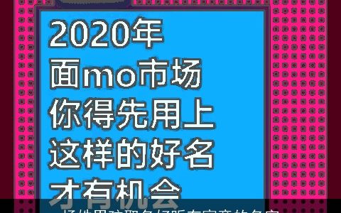 杨姓男孩取名好听有寓意的名字