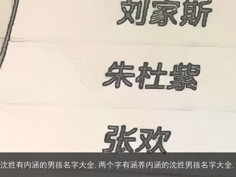 沈姓有内涵的男孩名字大全,两个字有涵养内涵的沈姓男孩名字大全,