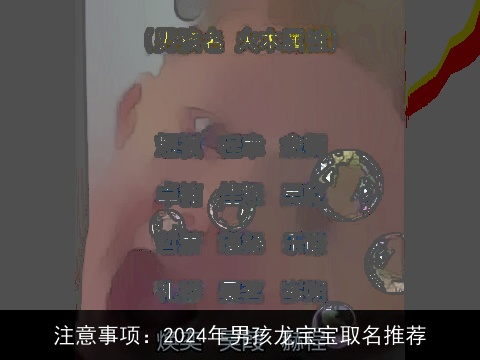 注意事项：2024年男孩龙宝宝取名推荐