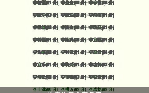 姓李佐三个字名字