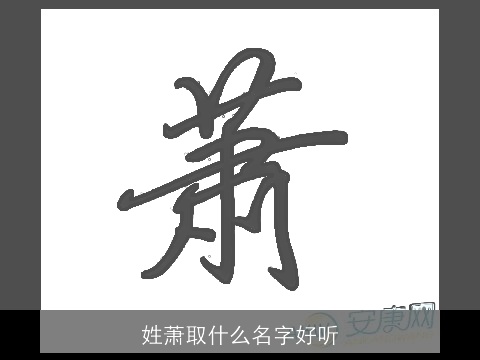 姓萧取什么名字好听