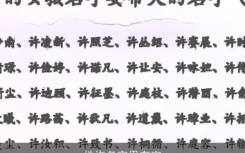 姓许名字里有宙