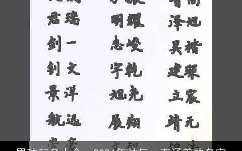 男孩起名大全：2024年帅气，有涵养的名字