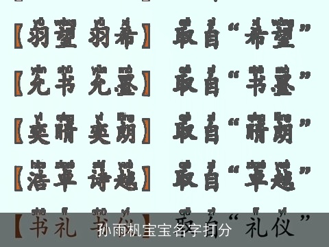 孙雨杋宝宝名字打分