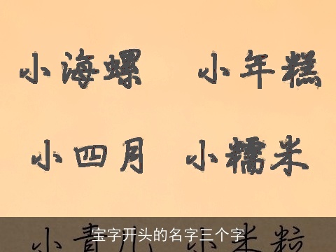 宝字开头的名字三个字