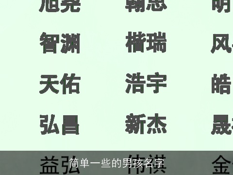 简单一些的男孩名字