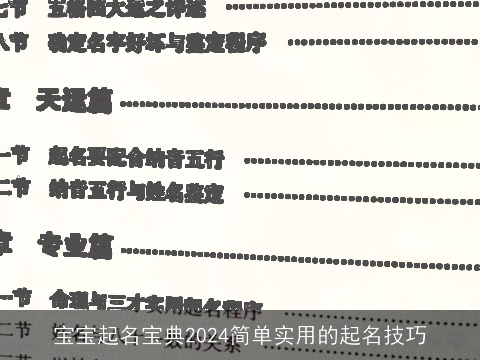 宝宝起名宝典2024简单实用的起名技巧