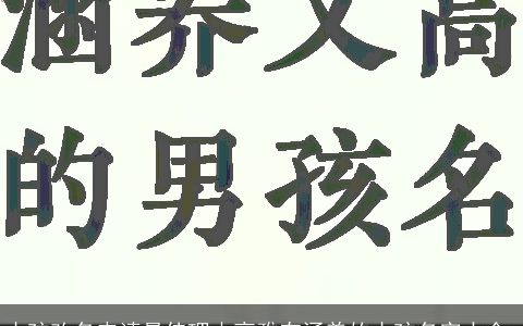 小孩改名申请最佳理由高雅有涵养的小孩名字大全,