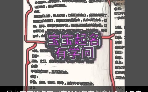 属龙宝宝取名宜用字2024年有创意的孩子名字