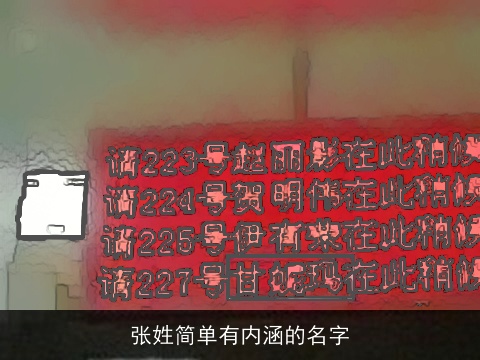 张姓简单有内涵的名字