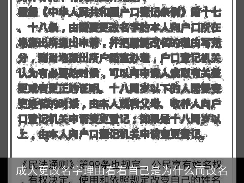 成人更改名字理由看看自己是为什么而改名