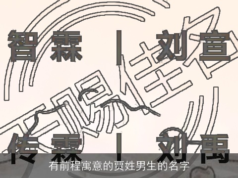 有前程寓意的贾姓男生的名字