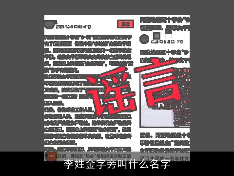 李姓金字旁叫什么名字