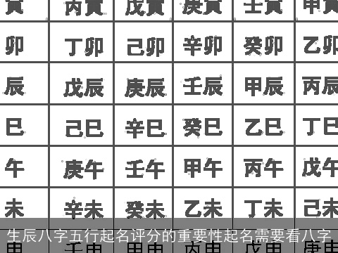 生辰八字五行起名评分的重要性起名需要看八字