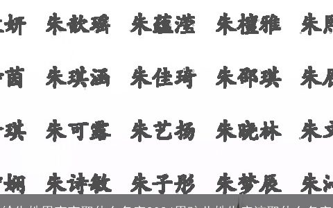 给朱姓男宝宝取什么名字2024男孩儿姓朱应该取什么名字