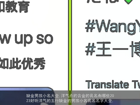 缺金男孩小名大全,洋气点的含金的乳名有哪些2023好听洋气的五行缺金的男孩小名乳名名字大全,