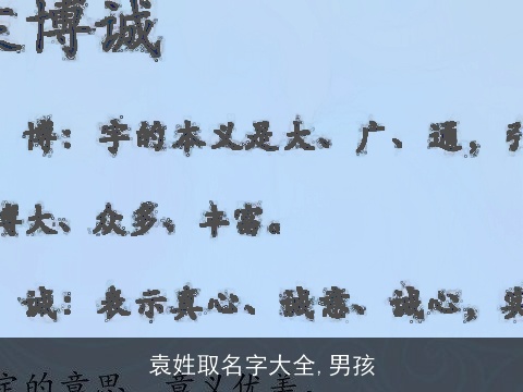 袁姓取名字大全,男孩