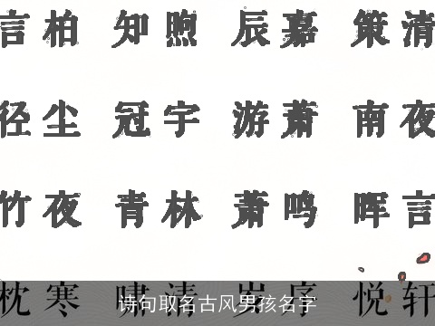 诗句取名古风男孩名字