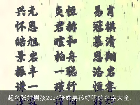 起名张姓男孩2024张姓男孩好听的名字大全,