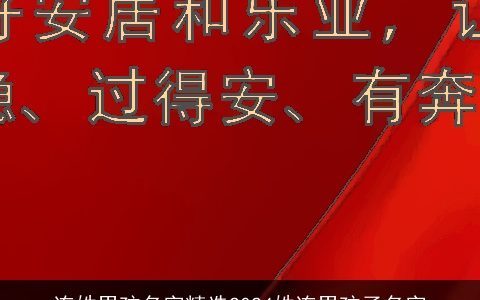 连姓男孩名字精选2024姓连男孩子名字