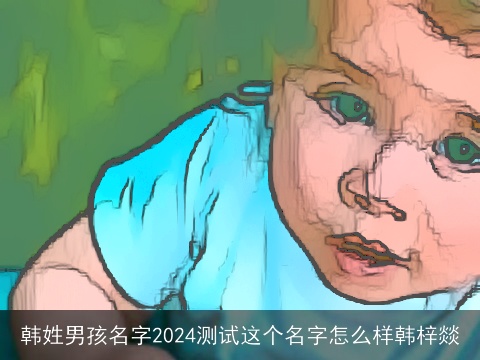 韩姓男孩名字2024测试这个名字怎么样韩梓燚